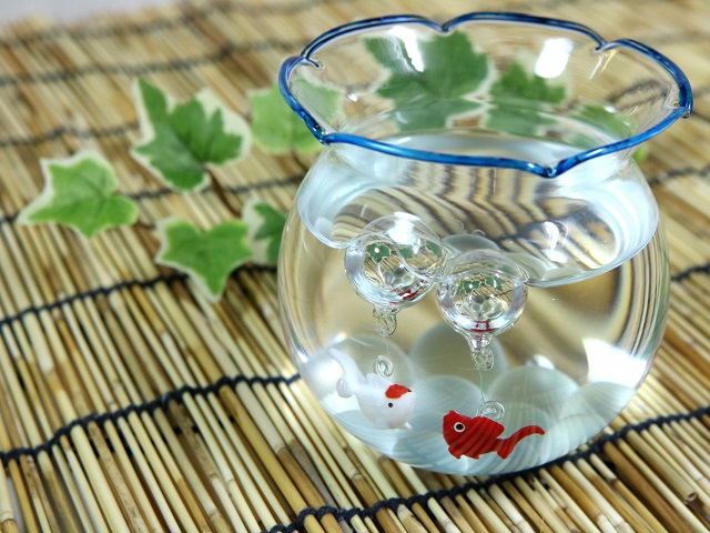 金魚鉢のガラス細工