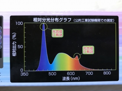 コトブキ フラットLEDのパッケージ表記のスペクトル