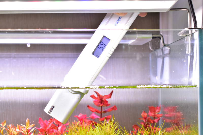 pH測定器による水草水槽のpH測定（マーフィードエコペーハーDUO）